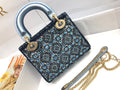 Christian Dior Limited Edition Small Blue Lady Dior bag with crystal and embroidered beads