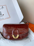 HERMES Honey Cherche Midi 18 Gold Alligator