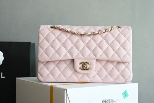 CHANEL  FALL-WINTER 2024/25 CLASSIC 11.12 HANDBAG Lambskin Light Pink 2024