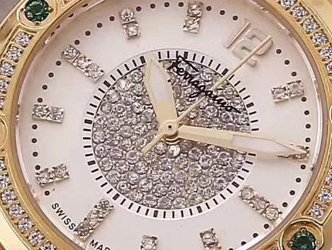 Salvatore Ferragamo Women's FIG110015 F-80 Precious Analog Display Swiss Quartz White Watch