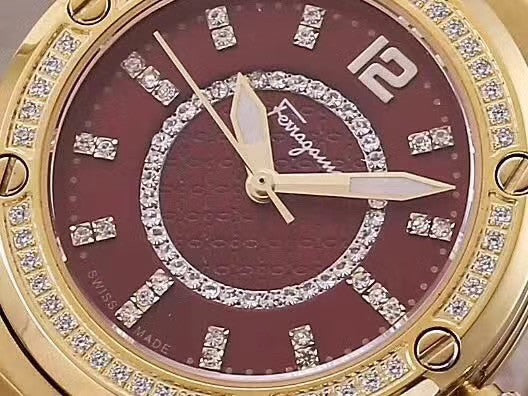 Salvatore Ferragamo Women's FIG110015 F-80 Precious Analog Display Swiss Quartz Red Watch