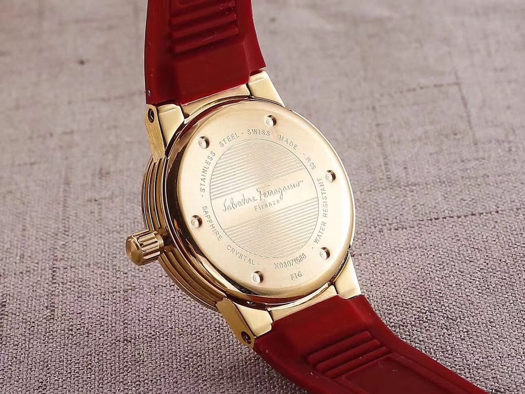 Salvatore Ferragamo Women's FIG110015 F-80 Precious Analog Display Swiss Quartz Red Watch