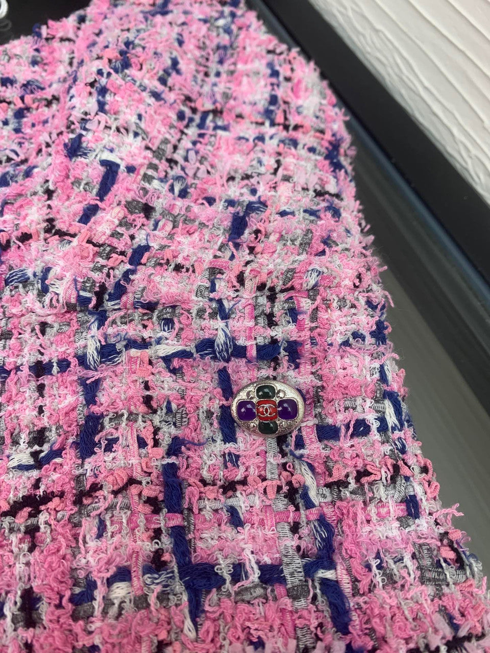 Chanel SS2023 Pre-Collection Cotton Tweed & Imitation Pearls Dress