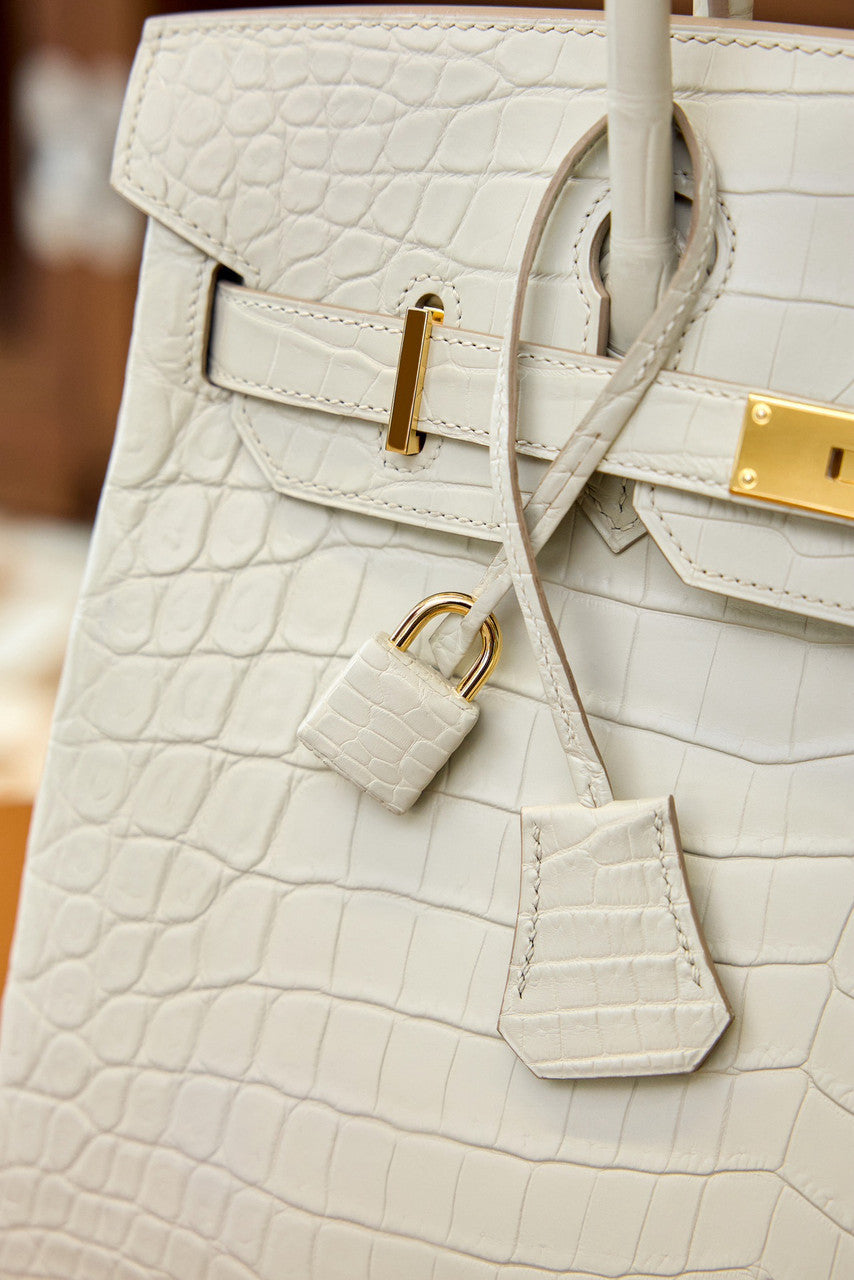 Hermes Birkin 25cm Béton Matte Alligator  with Gold hardware