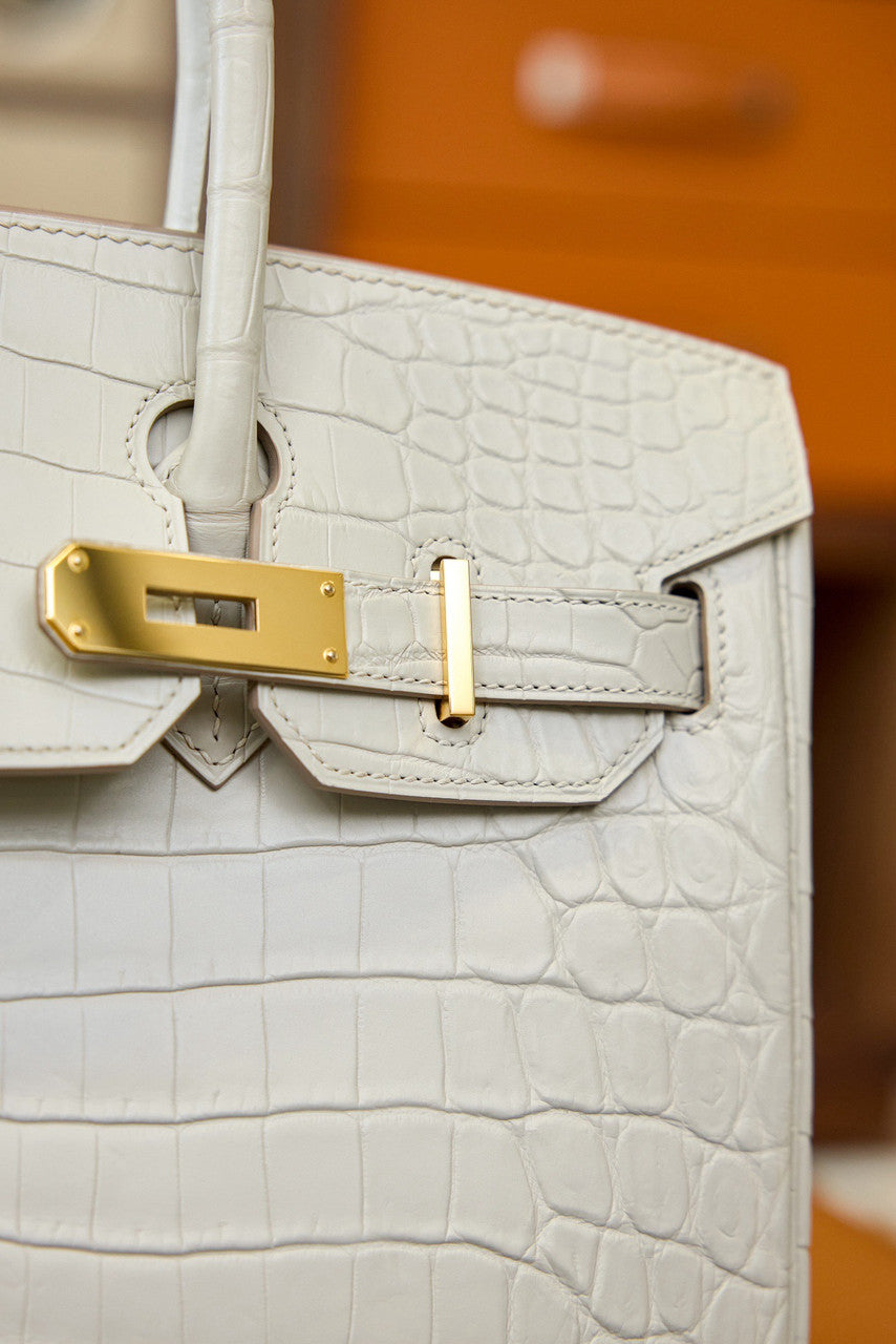 Hermes Birkin 25cm Béton Matte Alligator  with Gold hardware