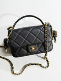 Chanel CRUISE 2024/25 FLAP BAG WITH TOP HANDLE  Lambskin & Gold Metal Chanel