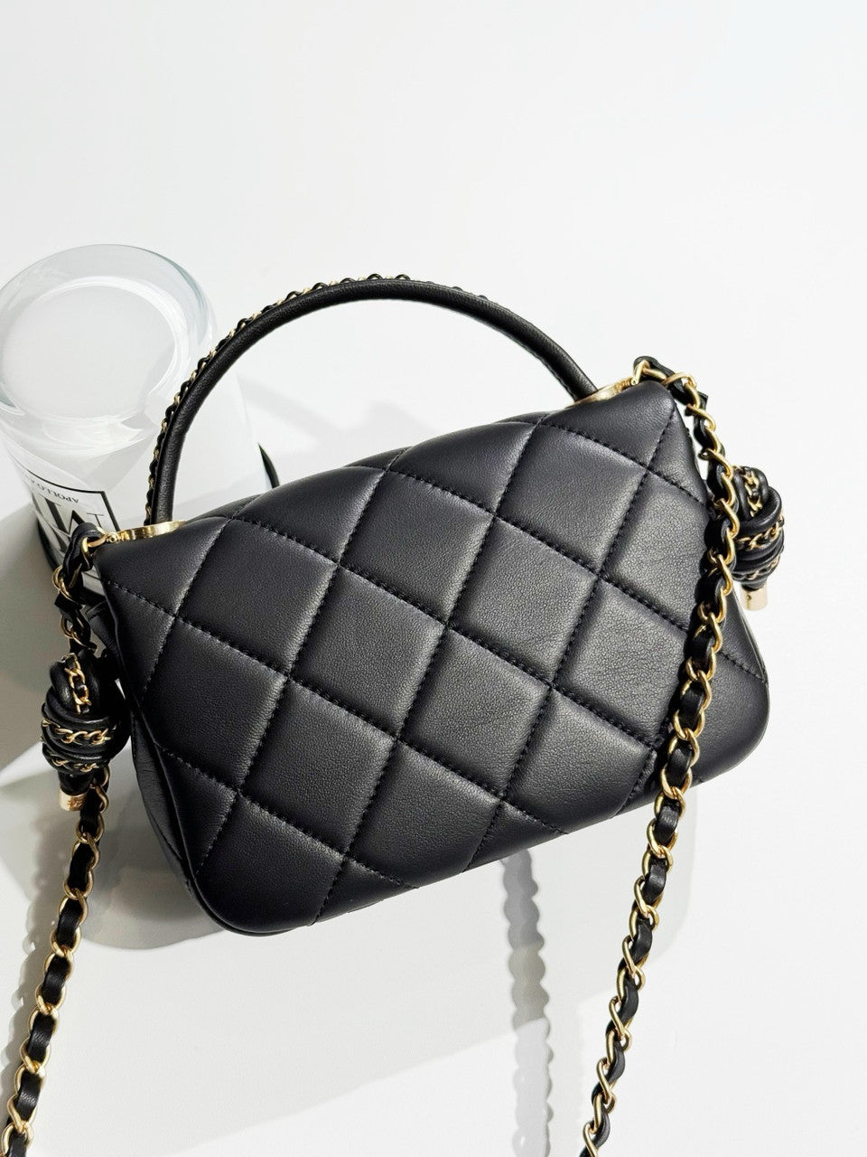 Chanel CRUISE 2024/25 FLAP BAG WITH TOP HANDLE  Lambskin & Gold Metal Chanel