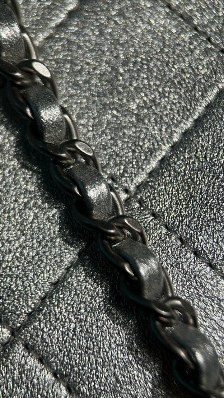 Chanel CRUISE 2024/25 Silver BACKPACK Shiny Lambskin & Gold-Tone Metal Chanel