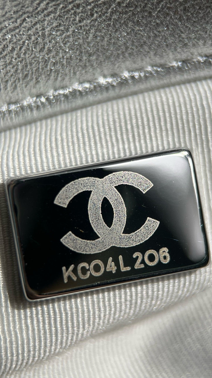 Chanel CRUISE 2024/25 Silver BACKPACK Shiny Lambskin & Gold-Tone Metal Chanel
