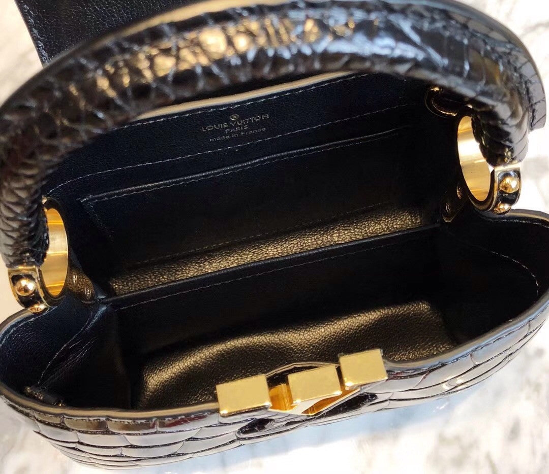 Louis Vuitton CAPUCINES MINI Crocodilien Brillant  N93163