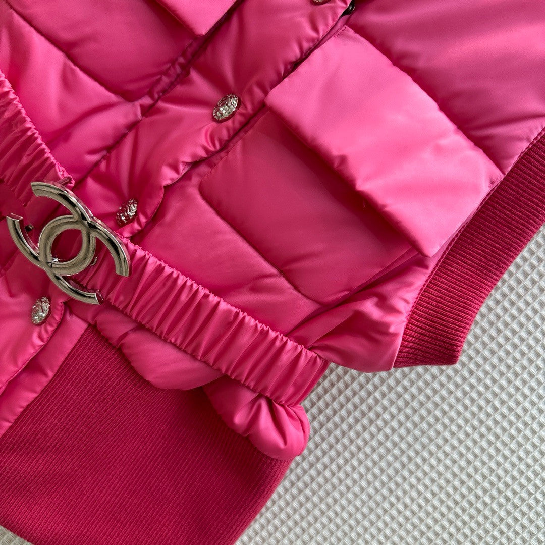 Chanel 2023/24 CoCo Neige Satin & Cashmere VEST FUCHSIA