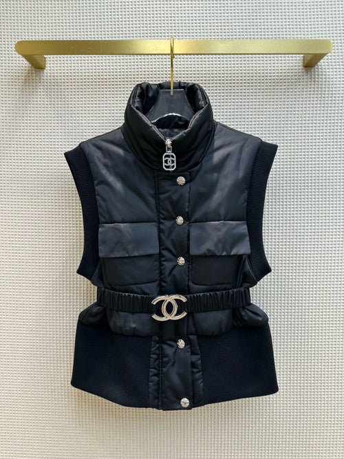 Chanel 2023/24 CoCo Neige Satin & Cashmere VEST BLACK