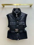 Chanel 2023/24 CoCo Neige Satin & Cashmere VEST BLACK