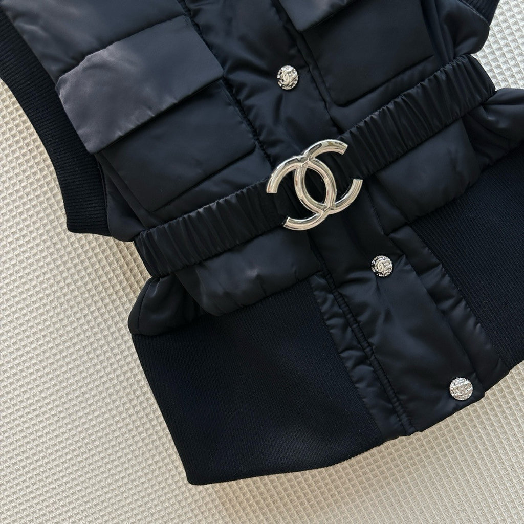 Chanel 2023/24 CoCo Neige Satin & Cashmere VEST BLACK