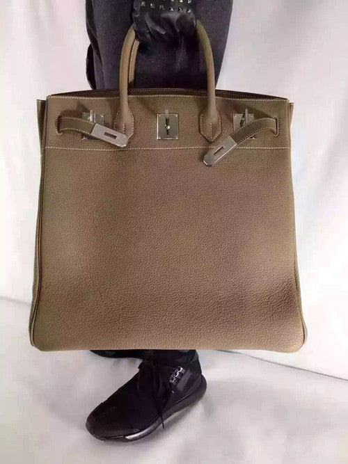 Hermes Noisette Haut A Courroies Bag 40cm Togo Palladium Hardware