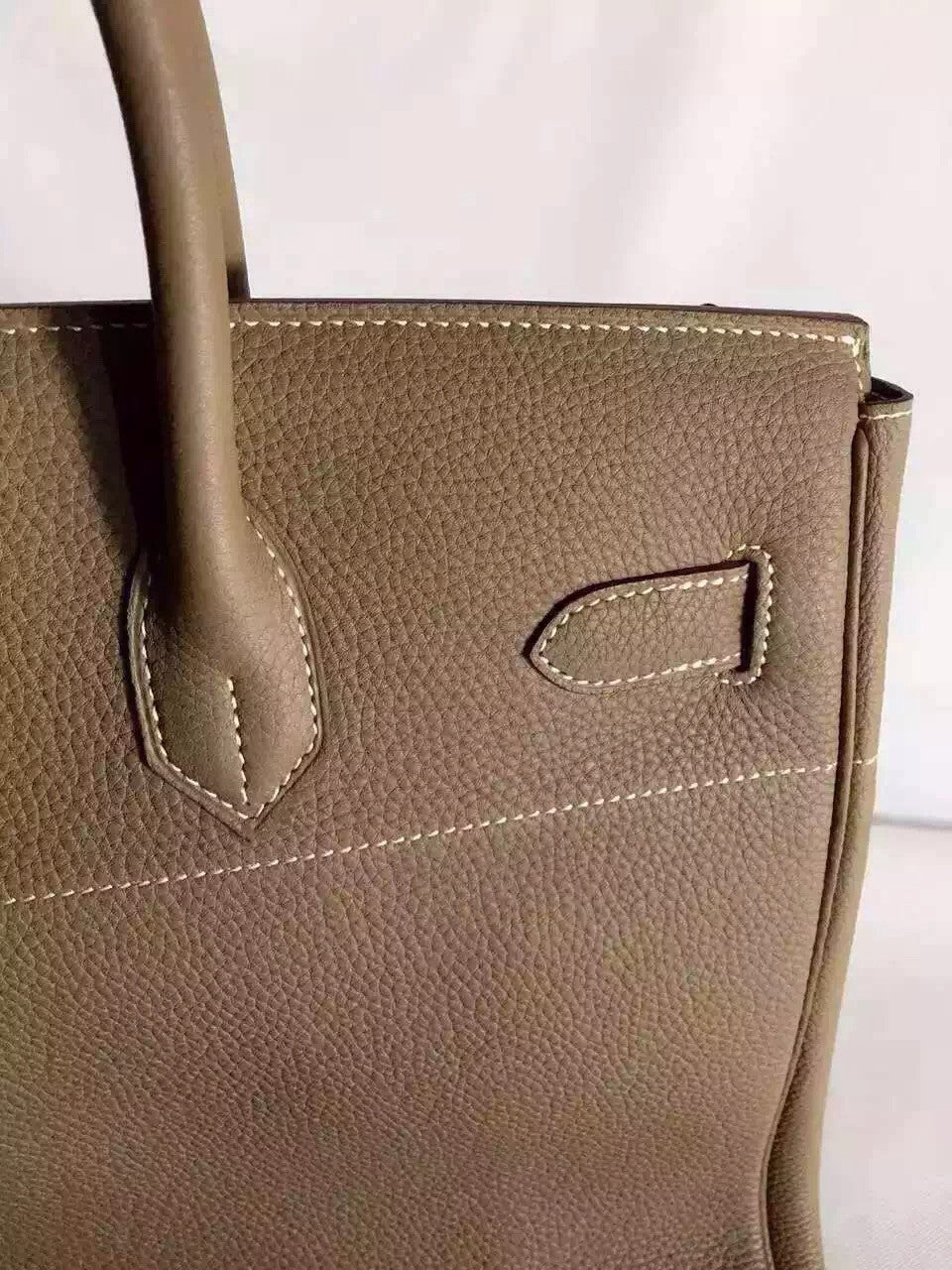 Hermes Noisette Haut A Courroies Bag 40cm Togo Palladium Hardware