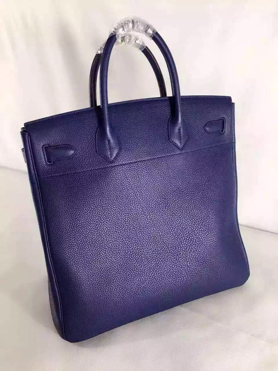 Hermes Bleu Saphir Haut A Courroies Bag Togo 40cm Palladium Hardware