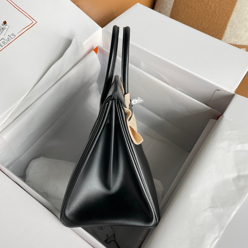 Hermes Birkin 35 Bag Black Rare Box Leather Palladium Hardware