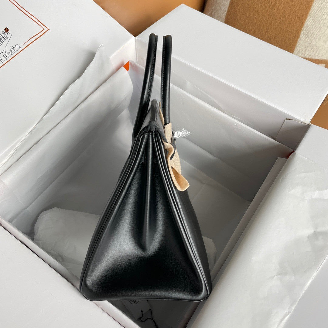 Hermes Birkin 35 Bag Black Rare Box Leather Palladium Hardware
