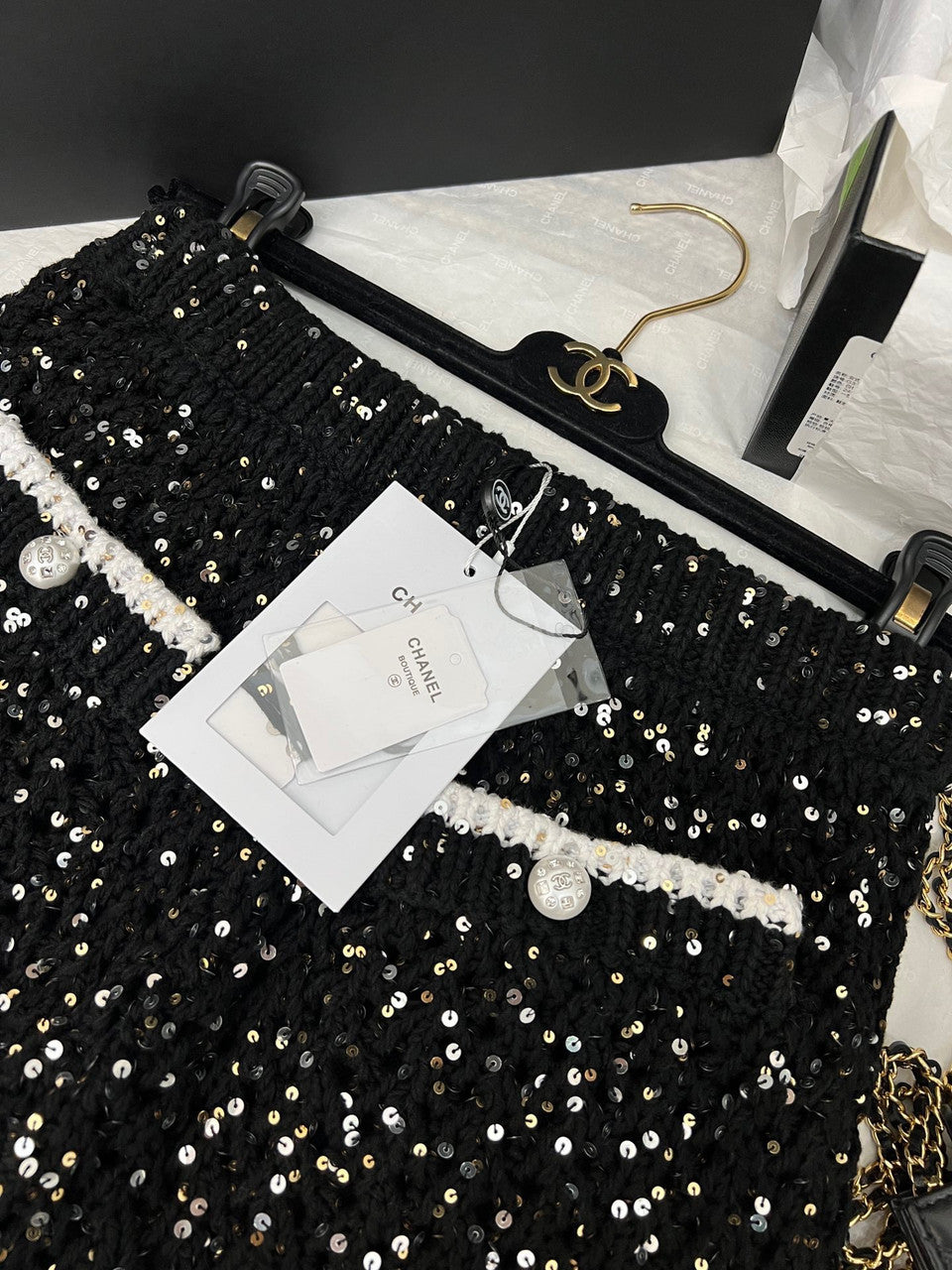 Chanel Glittered Cotton BERMUDA SHORTS