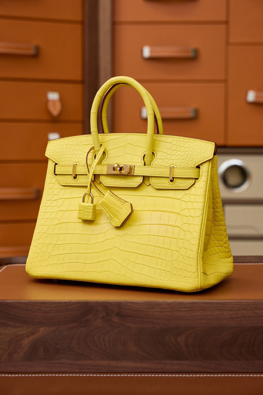 Hermes Birkin 25cm Mimosa Matte Alligator  with Gold hardware