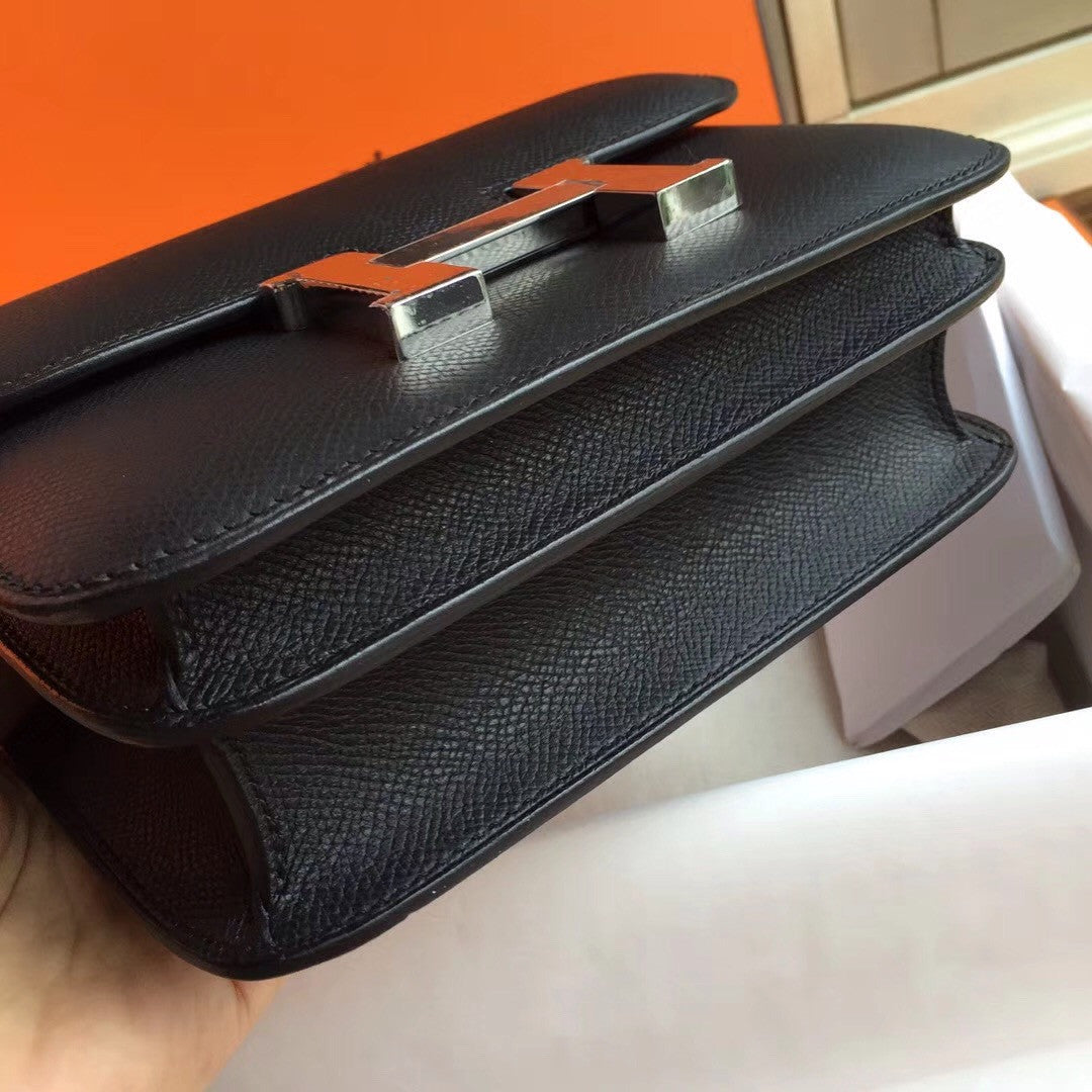 Hermes Black Constance Epsom leather 18cm Palladium Hardware