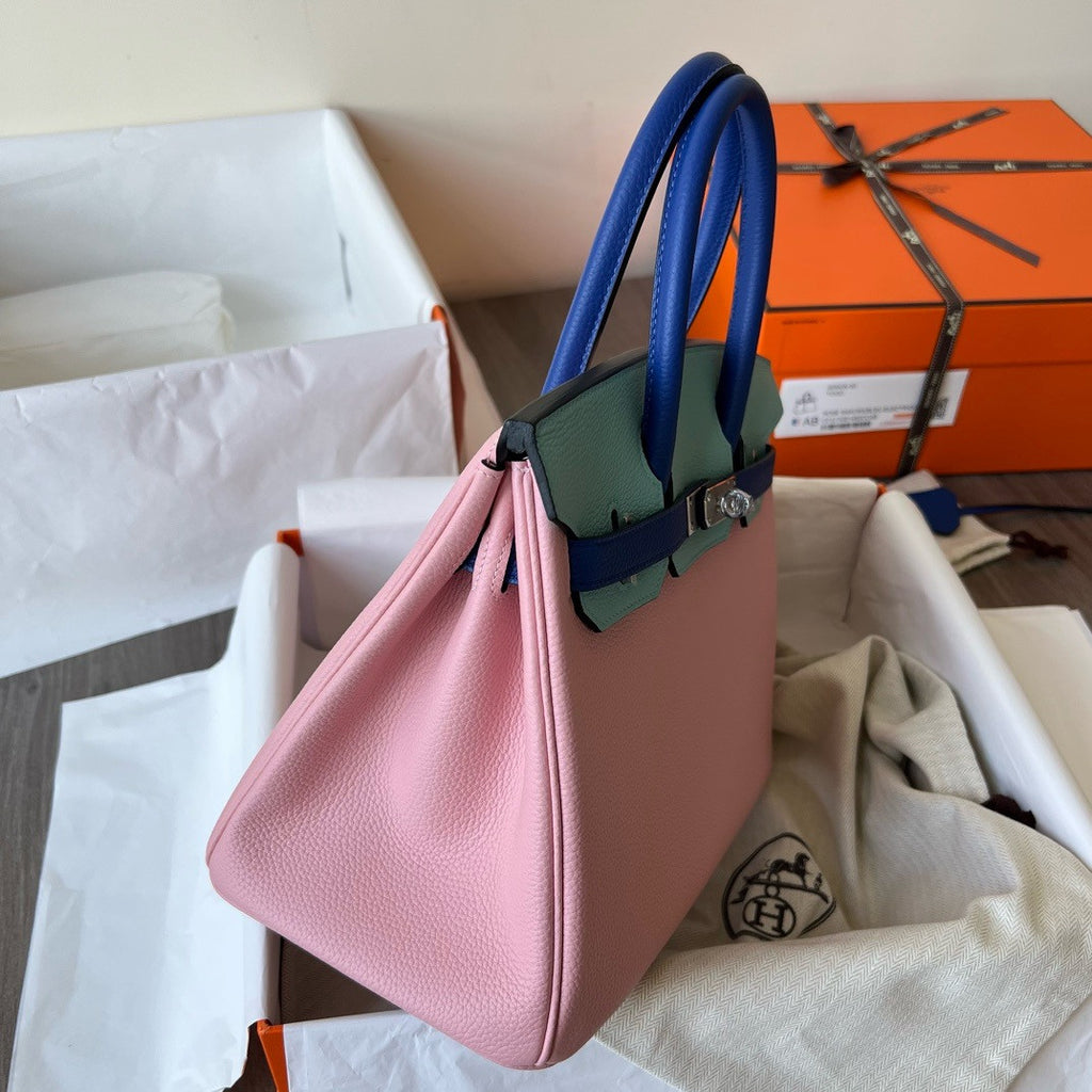 Hermes Special Order Sakura Pink/Blue Atoll/Mykonos Birkin 25 cm Togo Palladium Hardware