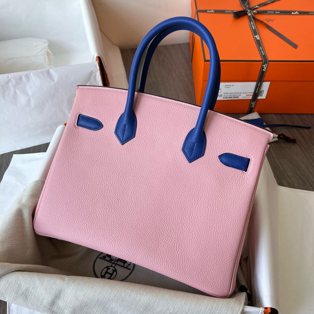 Hermes Special Order Sakura Pink/Blue Atoll/Mykonos Birkin 25 cm Togo Palladium Hardware