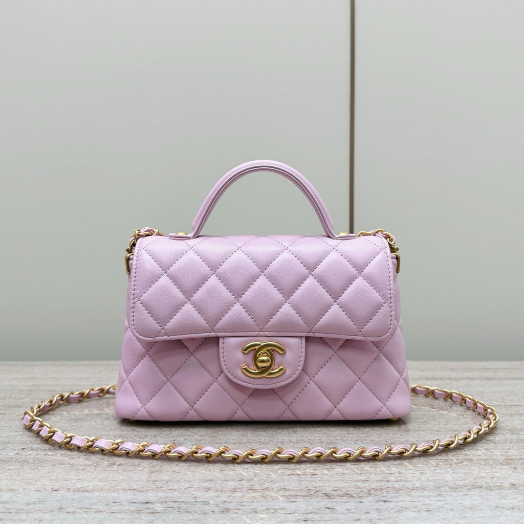 Chanel SMALL FLAP BAG WITH TOP HANDLE PINK