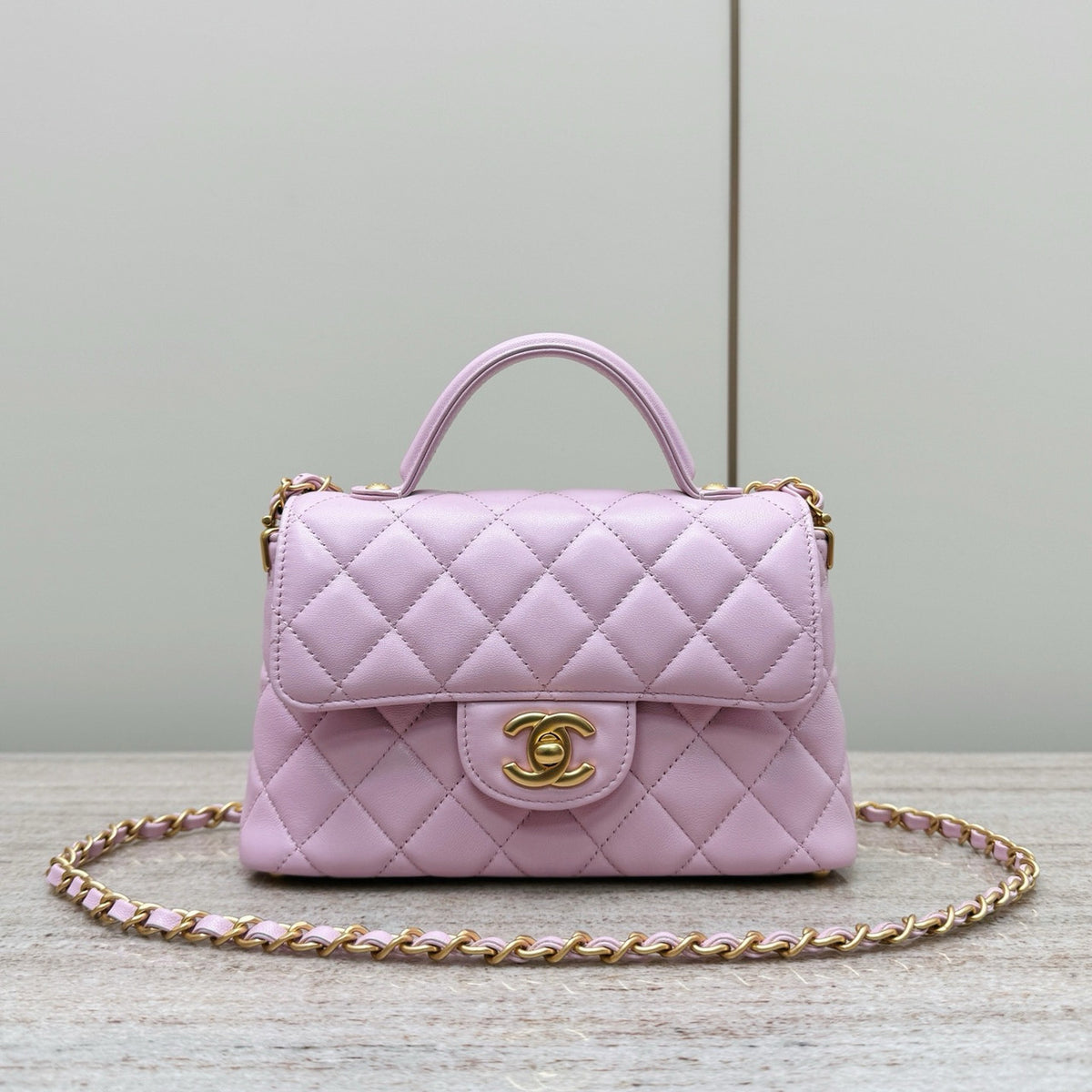 Chanel SMALL FLAP BAG WITH TOP HANDLE PINK
