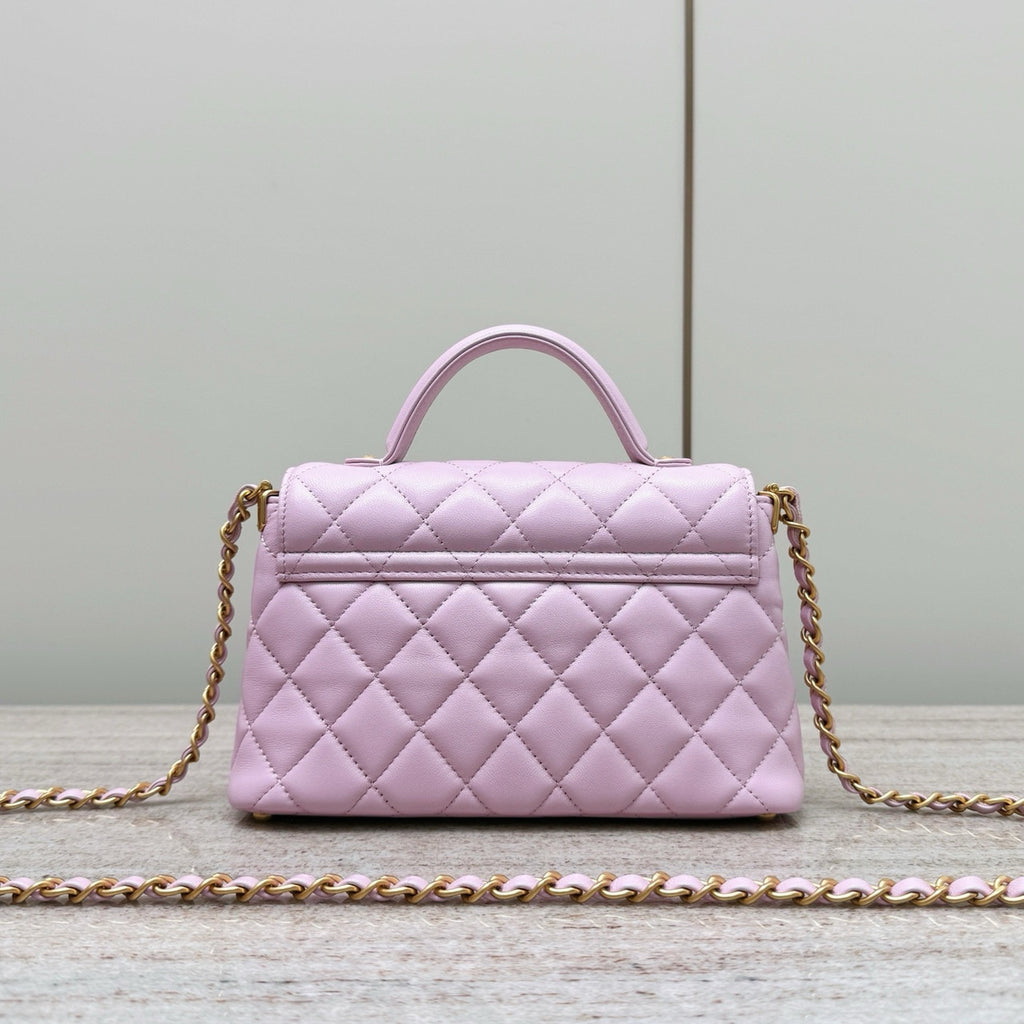 Chanel SMALL FLAP BAG WITH TOP HANDLE PINK