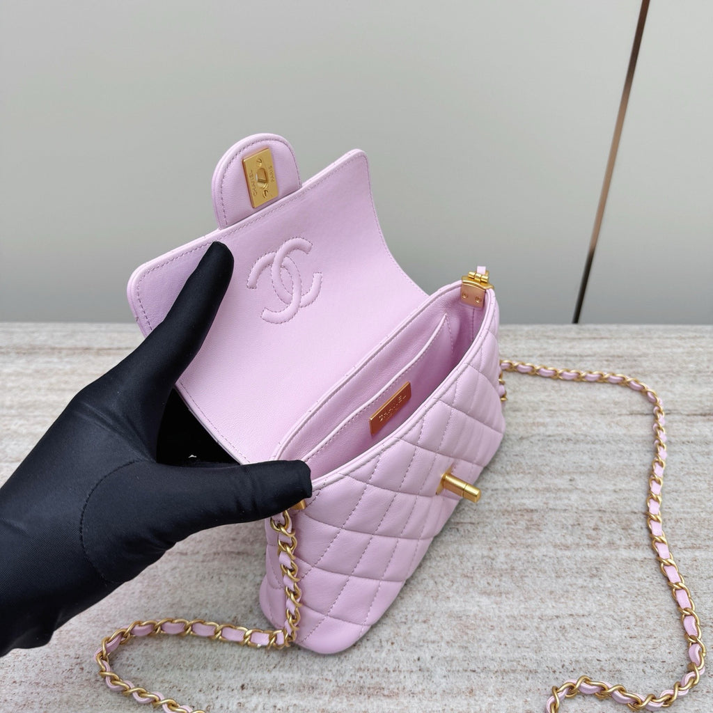 Chanel SMALL FLAP BAG WITH TOP HANDLE PINK
