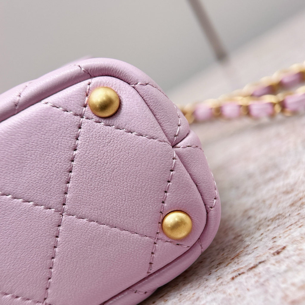 Chanel SMALL FLAP BAG WITH TOP HANDLE PINK