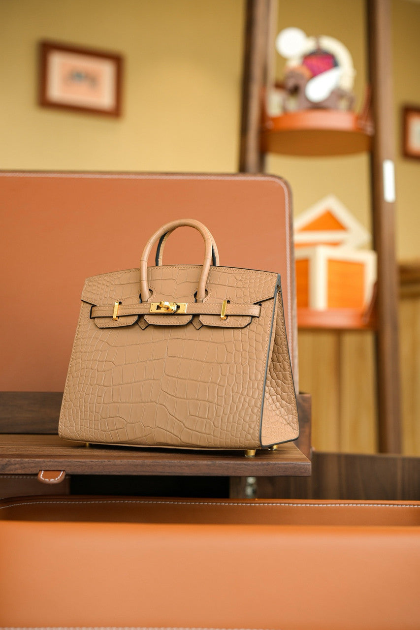 Hermès Birkin 20 Matte Masala Chai Alligator Gold Hardware