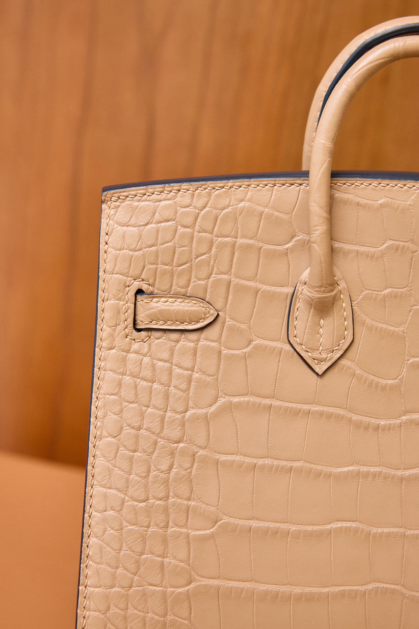 Hermès Birkin 20 Matte Masala Chai Alligator Gold Hardware
