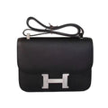 Hermes Black Constance 24 Epsom bag with Palladium Hardwares
