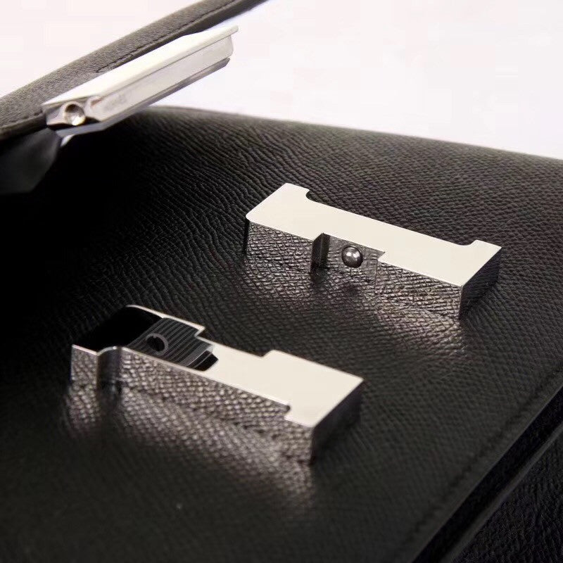Hermes Black Constance 24 Epsom bag with Palladium Hardwares