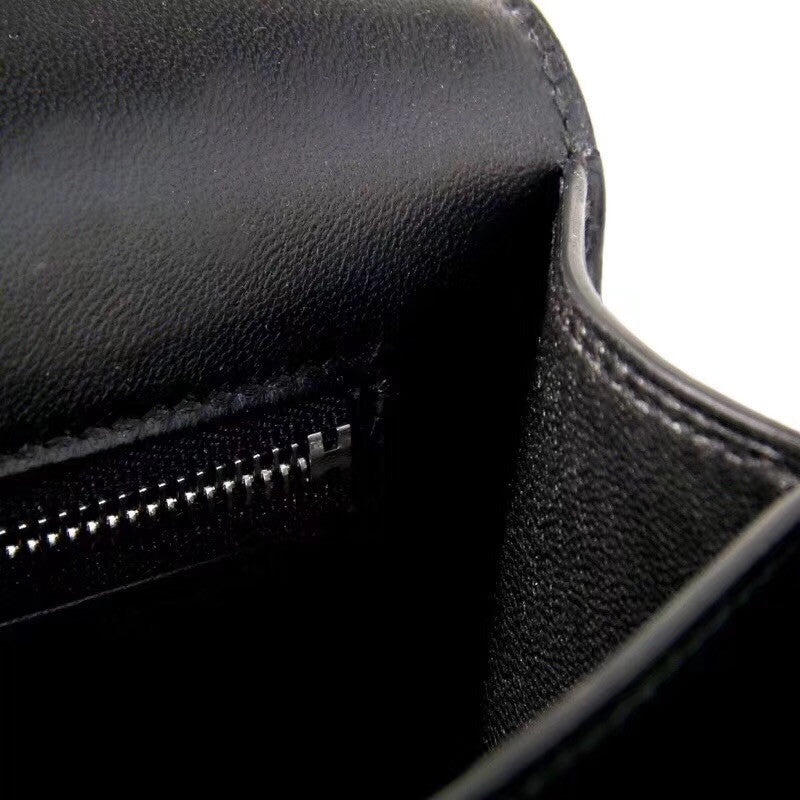 Hermes Black Constance 24 Epsom bag with Palladium Hardwares