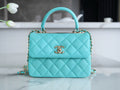Chanel Trendy CC Flap Bag with Top Handle 2024 Turquoise