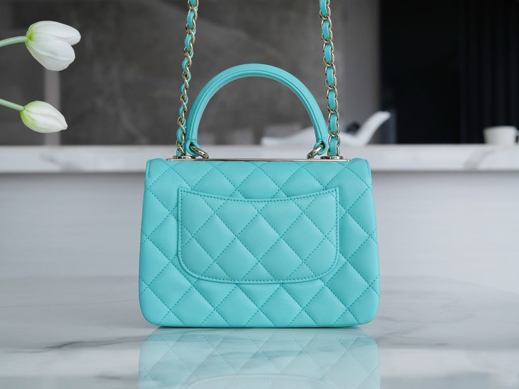 Chanel Trendy CC Flap Bag with Top Handle 2024 Turquoise