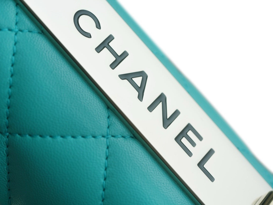 Chanel Trendy CC Flap Bag with Top Handle 2024 Turquoise
