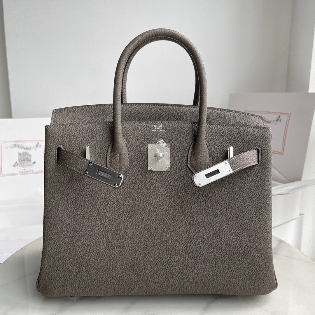 Hermès Birkin 30 cm Etain Togo Leather Palladium Hardware