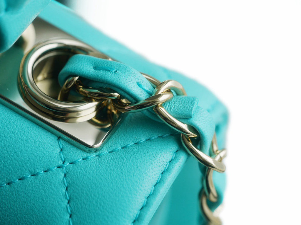 Chanel Trendy CC Flap Bag with Top Handle 2024 Turquoise