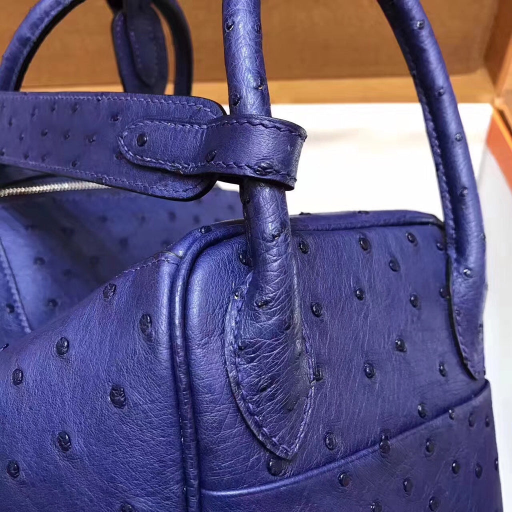 Hermes  BLUE IRIS Lindy 26 Ostrich  Palladium HW