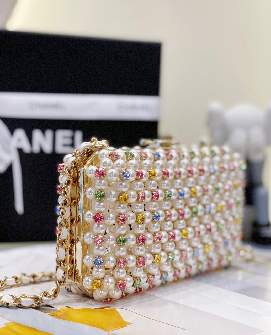 Chanel EVENING BAG SS2023 Glass Pearls & Gold-Tone Metal
