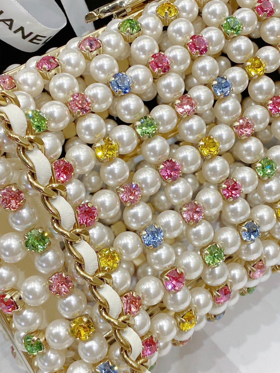Chanel EVENING BAG SS2023 Glass Pearls & Gold-Tone Metal