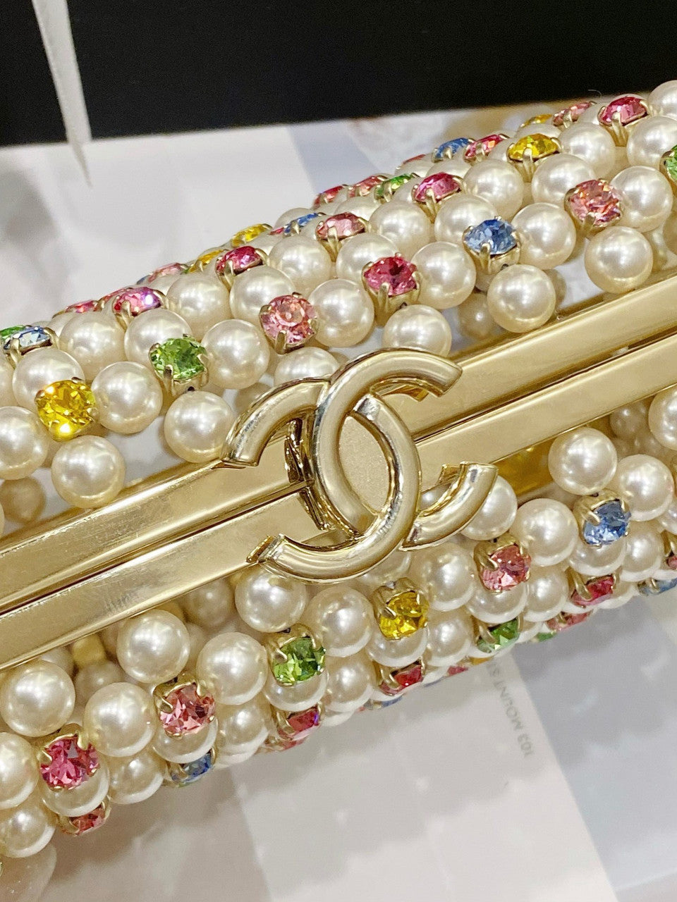Chanel EVENING BAG SS2023 Glass Pearls & Gold-Tone Metal