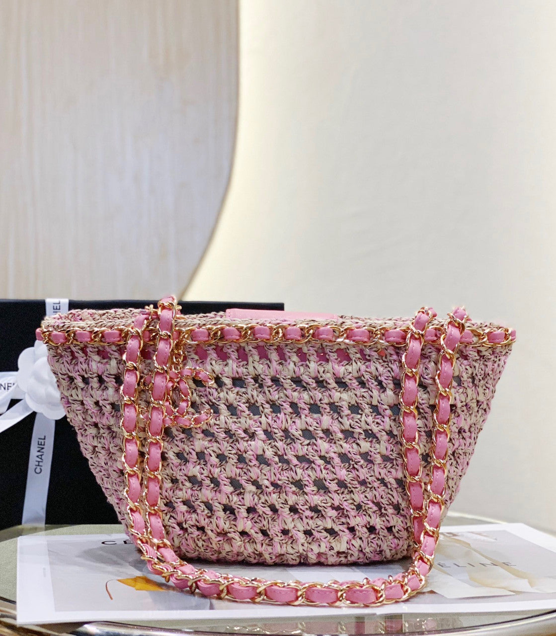 Chanel Small Crochet Tote SS2023 Pink