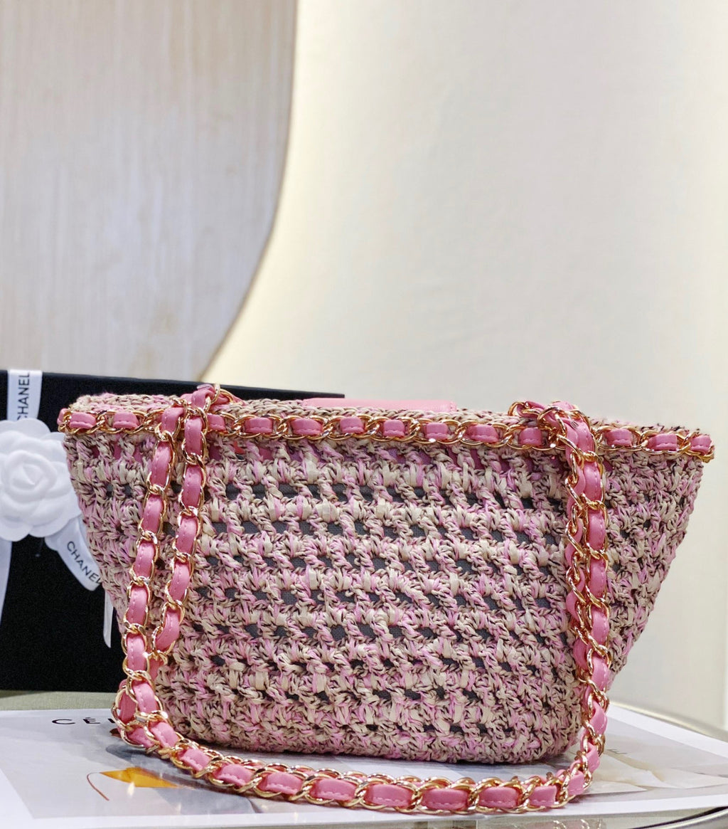 Chanel Small Crochet Tote SS2023 Pink