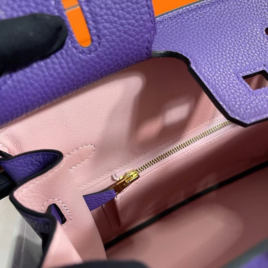 Hermes Special Order IRIS/ROSE SAKURA Birkin 25 cm Togo Gold Hardware
